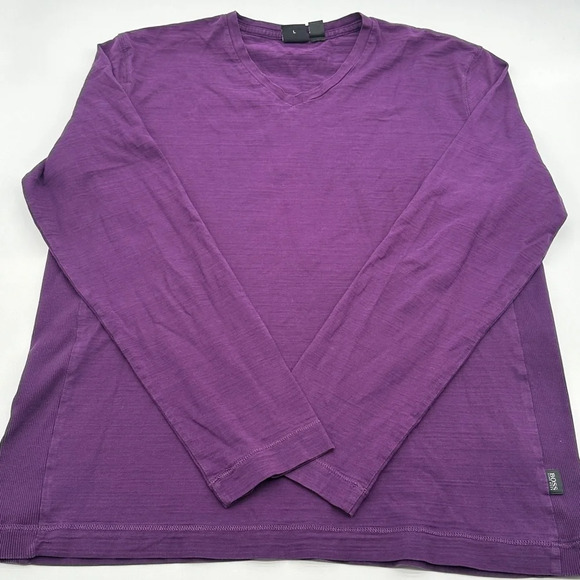 Hugo Boss Other - Boss Hugo Boss Men Shirt Slim Fit Purple Modern Fit Long Staple Cotton Tee Large